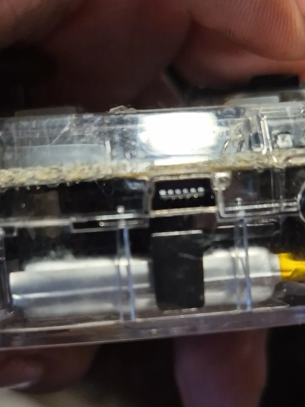 Untested Clear Transparent Wired Game Controller - Black Accents